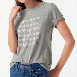 J. Crew Mother's Day Hearts "Ma Ma" Cotton Crewneck T-Shirt in Gray